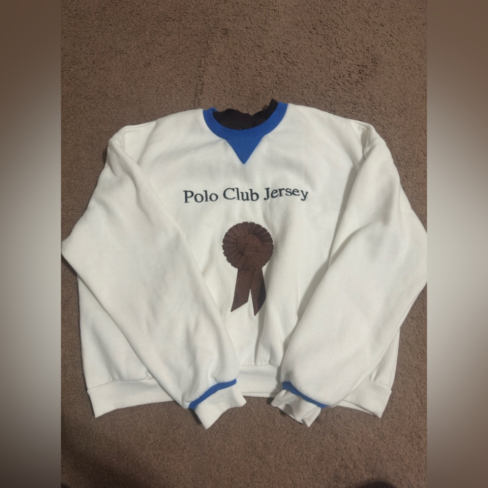 Sisters and Seekers polo club jersey white oversized sweatshirt